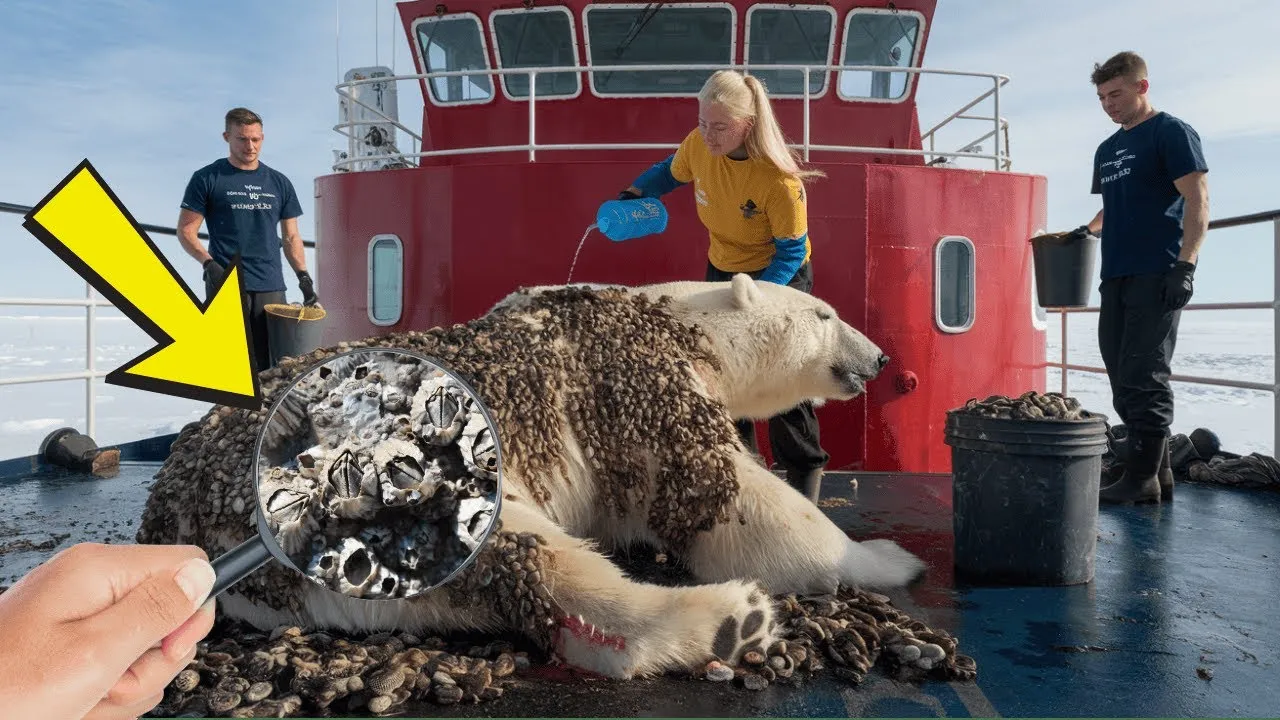 a polar bear rescued